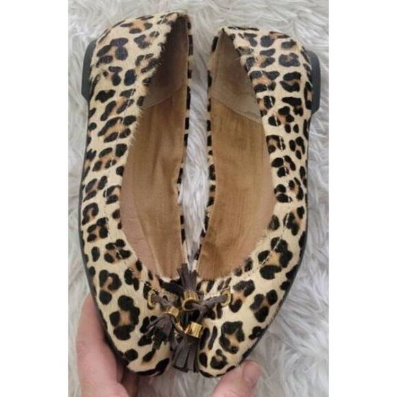 Sperry Top Bliss Leopard Leather Ballet Flats Sz 6.5 - Picture 3 of 7
